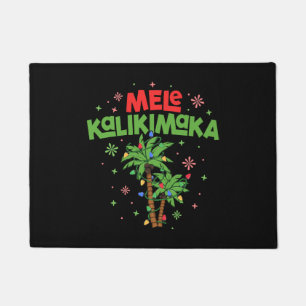 メレカリキマカハワイアンクリスマスパームツリーライト ドアマット