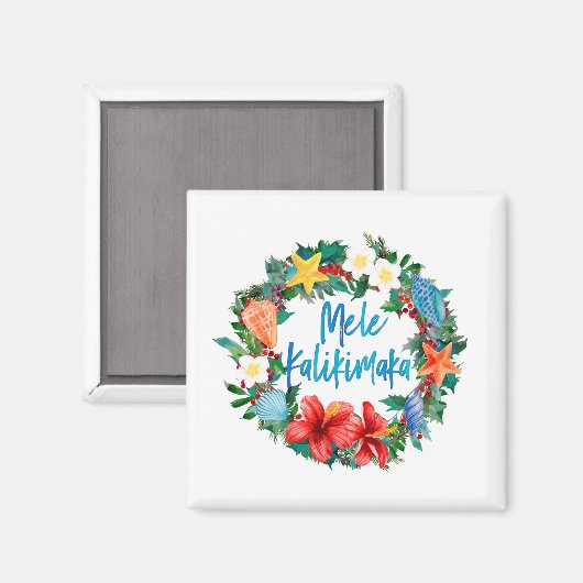 メレカリキマカハワイアンクリスマスリース マグネット (正面/裏面)