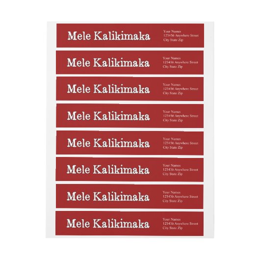 メレカリキマカハワイアンクリスマス差出人住所 ラップアラウンドラベル (シート)
