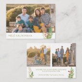 メレカリキマカハワイアンクリスマス3フォトホリデー ノートカード (正面/裏面)