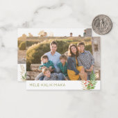 メレカリキマカハワイアンクリスマス3フォトホリデー ノートカード (正面/裏面インサイチュ)