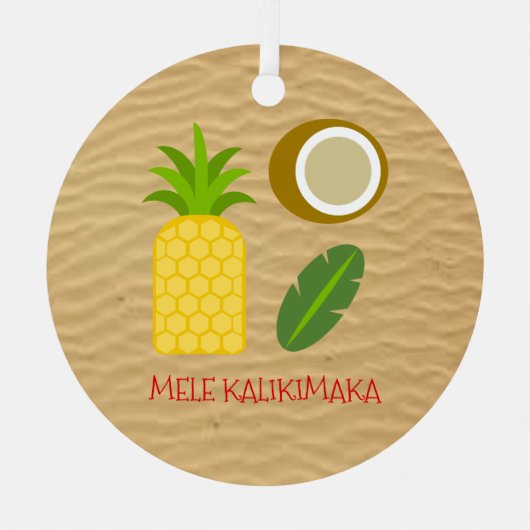 メレカリキマカハワイアンクリスマス メタルオーナメント (正面)