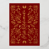 メレカリキマカハワイアントロピカルクリスマスカード 箔招待状 (正面)