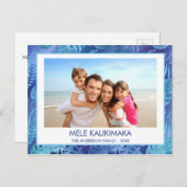 メレカリキマカハワイアントロピカルブルー写真 シーズンポストカード (正面/裏面)
