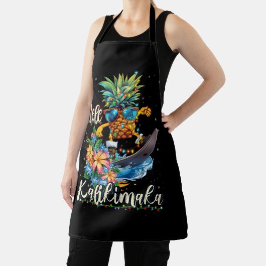 メレカリキマカハワイアンパイナップルサーフィンリディング エプロン (インサイチュ)