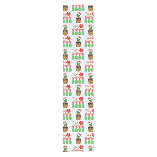 メレカリキマカハワイアンパイナップルメリークリスマス ショートテーブルランナー (正面)