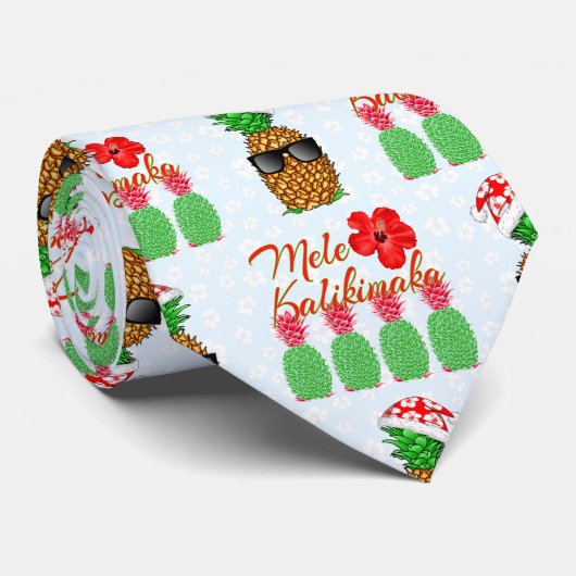 メレカリキマカハワイアンパイナップルメリークリスマス ネクタイ (ロール)