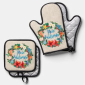 メレカリキマカハワイアンビーチクリスマスリース 鍋つかみ&鍋敷きセット (正面/裏面)