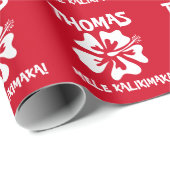 メレカリキマカハワイアンフラワートロピカルクリスマス ラッピングペーパー (ロールコーナー)