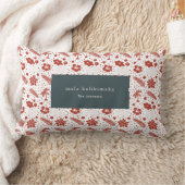 メレカリキマカハワイアンフローラレッドランバーピロー ランバークッション (ブランケット)