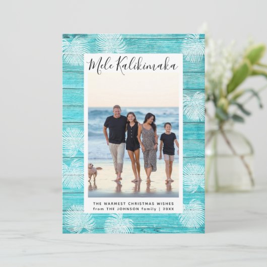 メレカリキマカハワイアン写真クリスマスカード シーズンカード (スタンド正面)
