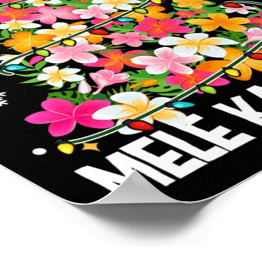 メレカリキマカハワイハワイアンクリスマスクリスマスギル ポスター (角)