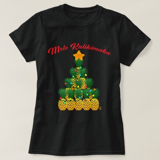 メレカリキマカパイナップルクリスマスツリー Tシャツ (デザイン正面)
