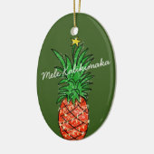 メレカリキマカパイナップルハワイのクリスマスツリー セラミックオーナメント (左)
