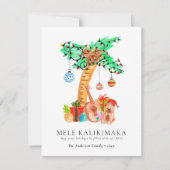 メレカリキマカパームギターハワイアンクリスマス シーズンカード (正面)