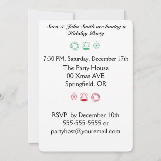 メレカリキマカパームツリーforクリスマス 招待状 (裏面)