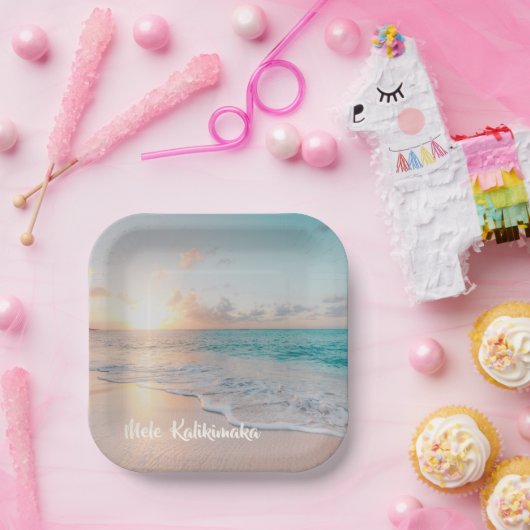 メレカリキマカビューティフルビーチクリスマスパーティー ペーパープレート (パーティー)