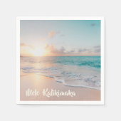 メレカリキマカビューティフルビーチクリスマスホリデー スタンダードカクテルナプキン (正面)