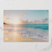 メレカリキマカビューティフルビーチクリスマス金ゴールド 箔シーズンカード (正面)