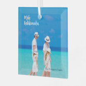 メレカリキマカビーチ写真アイランドクリスマス ガラスオーナメント (正面左)