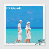 メレカリキマカビーチ写真クリスマスマグネットカード (正面)