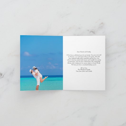 メレカリキマカビーチ写真家族の手紙を折り畳んだ シーズンカード (内部)