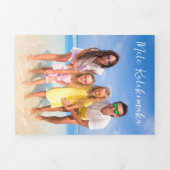 メレカリキマカファミリー写真コラージブルービーチ 三つ折りクリスマスカード (カバー)