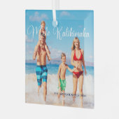 メレカリキマカファミリー写真ビーチクリスマス2022 ガラスオーナメント (正面左)