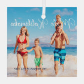 メレカリキマカファミリー写真ビーチクリスマス2022 ガラスオーナメント (裏面)