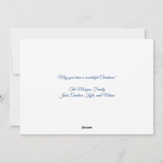 メレカリキマカファミリー写真ビーチクリスマス シーズンカード (裏面)