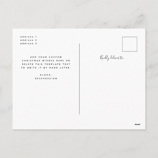 メレカリキマカフェスティバルグリーンフォトアーチクリスマス シーズンポストカード (裏面)