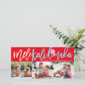 メレカリキマカブラシクリスマス3写真コラージュ シーズンカード (スタンド正面)