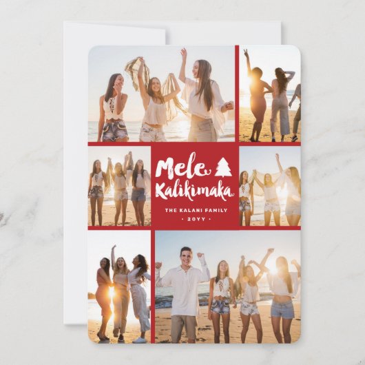 メレカリキマカブラシクリスマス6写真コラージュ シーズンカード (正面)