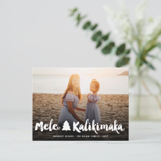 メレカリキマカブラシスクリプトクリスマスツリー写真 シーズンポストカード (スタンド正面)