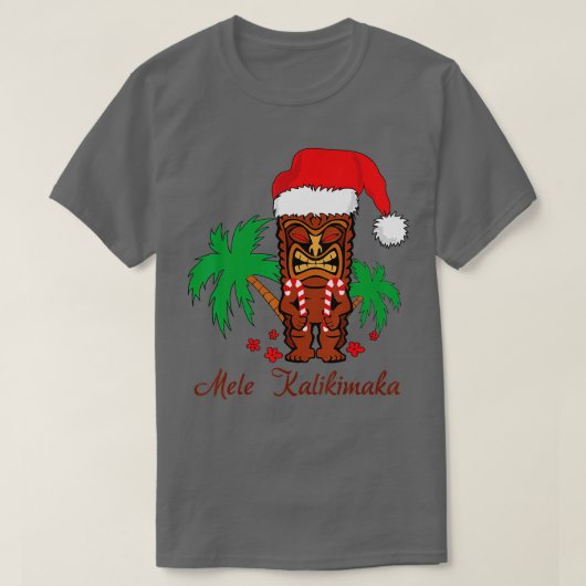 メレカリキマカメリークリスマスハワイアンティキ Tシャツ (デザイン正面)