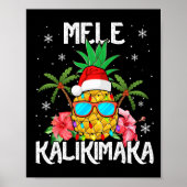メレカリキマカメリークリスマスライトサンタハワイアンパイ ポスター (正面)