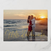 メレカリキマカモダン脚本フォトクリスマス 箔シーズンカード (正面)