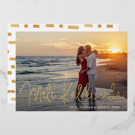 メレカリキマカモダン脚本フォトクリスマス 箔シーズンカード (正面/裏面)