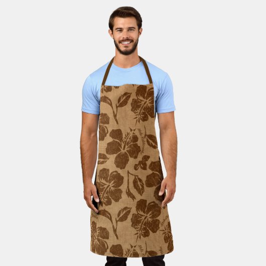 メレカリキマカヴィンテージパラオハワイアンハイビスカス エプロン (着用した状態)