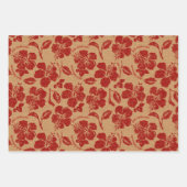 メレカリキマカヴィンテージパラオハワイアンハイビスカス ラッピングペーパーシート (正面3)