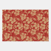 メレカリキマカヴィンテージパラオハワイアンハイビスカス ラッピングペーパーシート (正面)