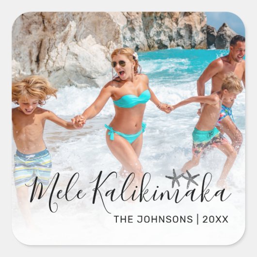 メレカリキマカ写真クリスマス スクエアシール (正面)