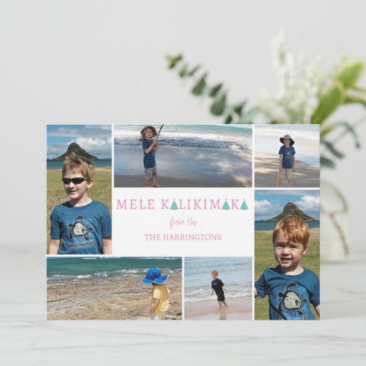 メレカリキマカ写真コラージュカードforクリスマス シーズンカード (スタンド正面)