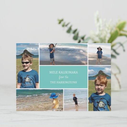 メレカリキマカ写真コラージュカードforクリスマス シーズンカード (スタンド正面)