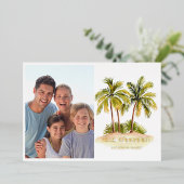 メレカリキマカ写真ハワイアンクリスマス金ゴールド 箔シーズンカード (立ち正面)