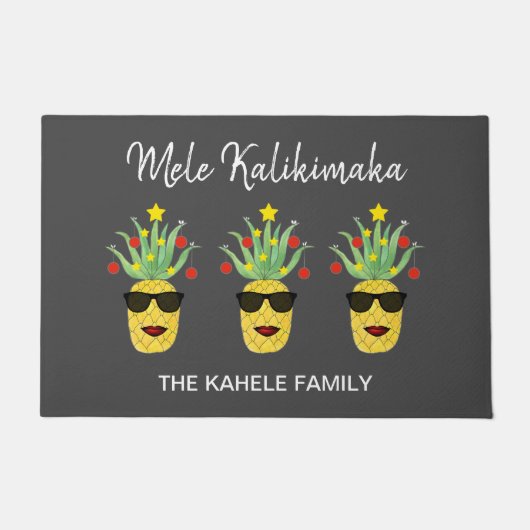 メレカリキマカ名前をカスタムするパイナップル ドアマット (正面)