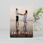 メレカリキマカ星モダンクリスマスツリー写真 箔シーズンカード (立ち正面)