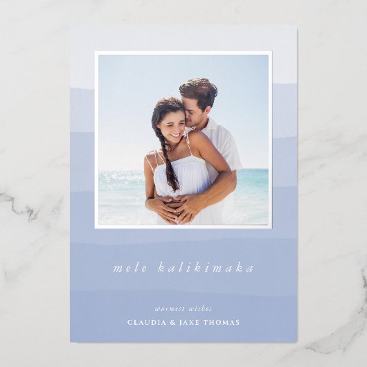 メレカリキマカ水カラーストライプ写真 箔シーズンカード (正面)