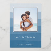 メレカリキマカ水カラーストライプ写真 箔シーズンカード (正面)