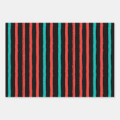 メレカリキマカ熱帯ジャングルの鳥とストライプ  ラッピングペーパーシート (正面2)